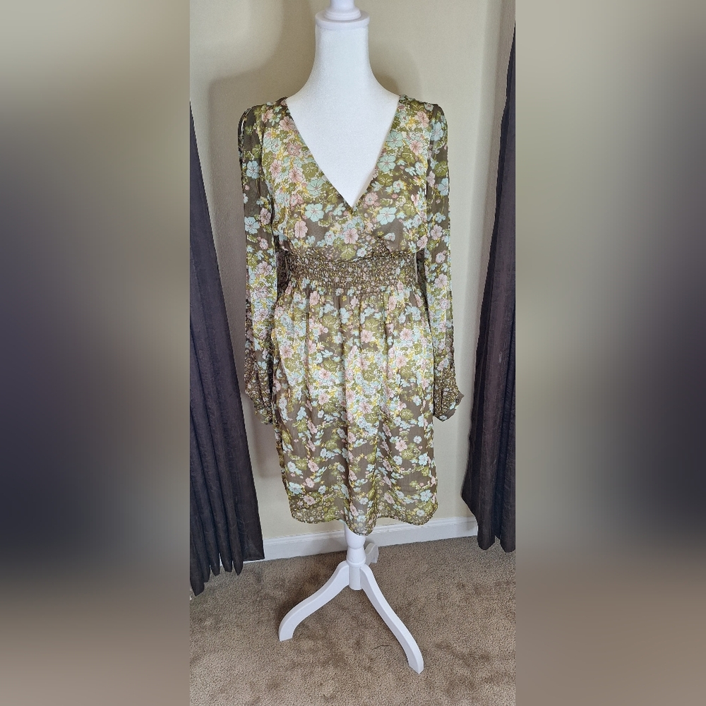 H&M Multicolor Floral Long Sleeve Dress